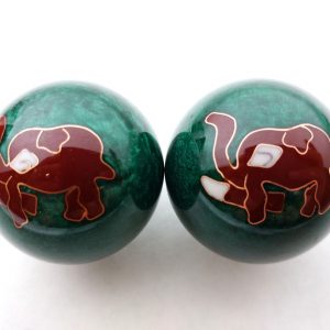 Green baoding balls with elephant design