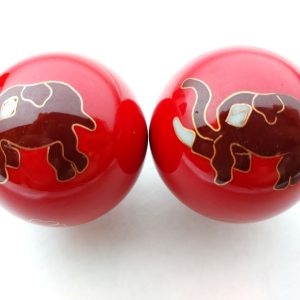 Red baoding balls with elephant design