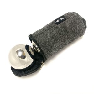 Baoding balls made from solid chrome steel in a carry bag