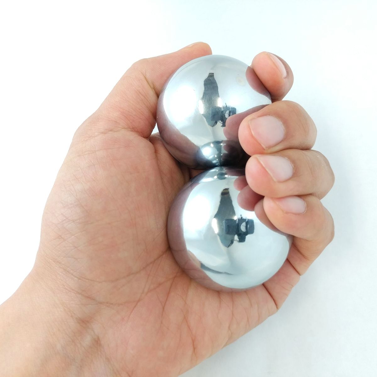 Baoding Balls Solid Stainless Steel 60mm 2pcs For Wrist Strengthening Relaxation 