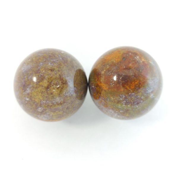 Baoding balls made from fancy jasper gemstone