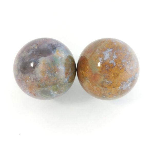 Baoding balls made from fancy jasper gemstone