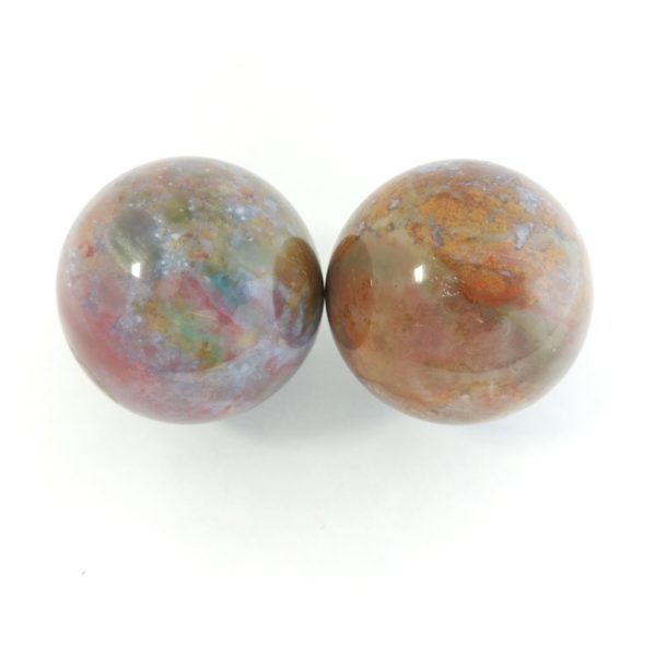 Baoding balls made from fancy jasper gemstone