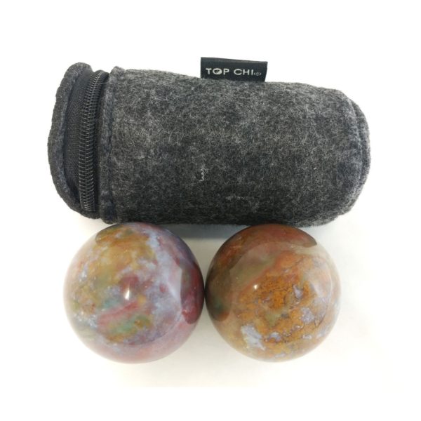 Fancy Jasper Baoding Balls with carry bag