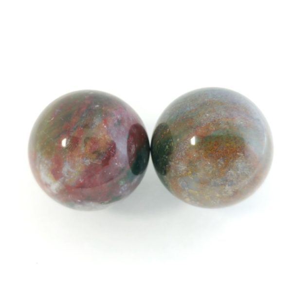 Baoding balls made from fancy jasper gemstone