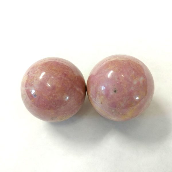 Baoding balls made from rhodonite gemstone
