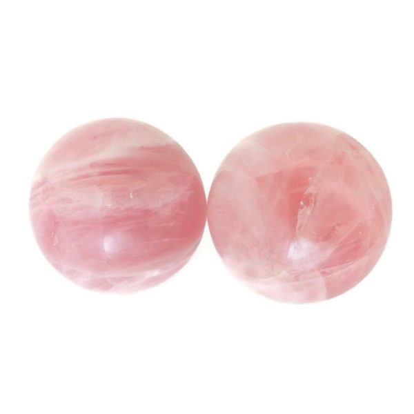 Baoding balls made from rose quartz gemstone