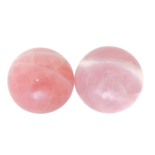 Baoding balls made from rose quartz gemstone
