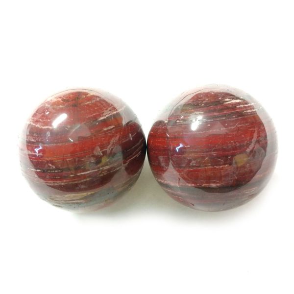 Baoding balls made from snakeskin jasper gemstone