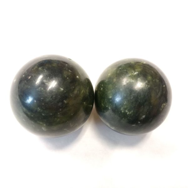 Baoding balls made from xiuyan jade gemstone