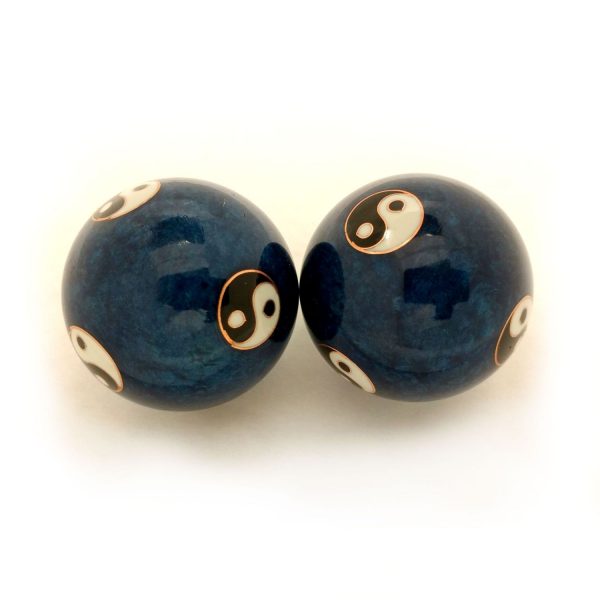 Blue baoding balls with yin yang design