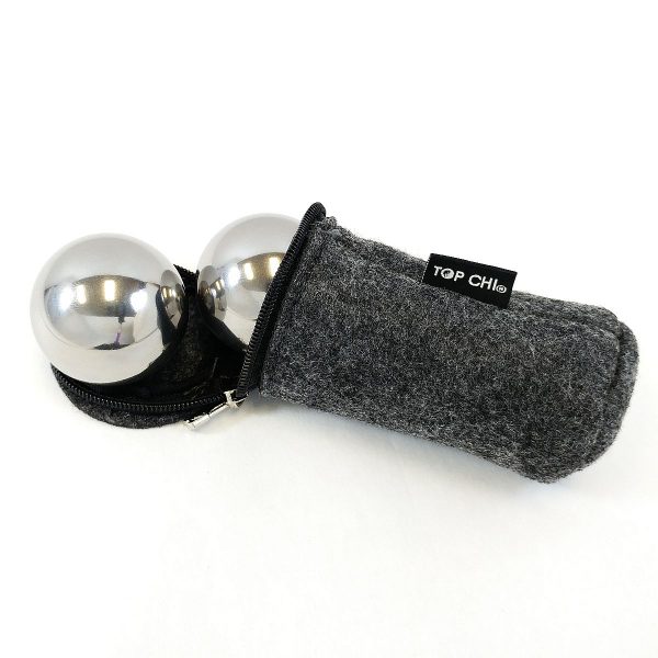 Solid stainless steel baoding balls with carry bag