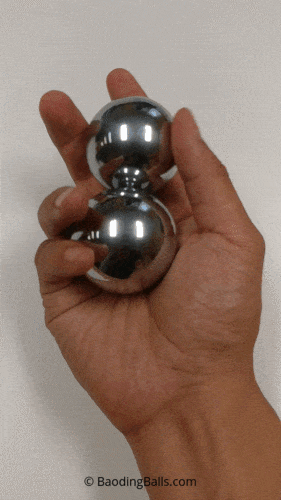 Hand rotating large weighted chrome baoding balls