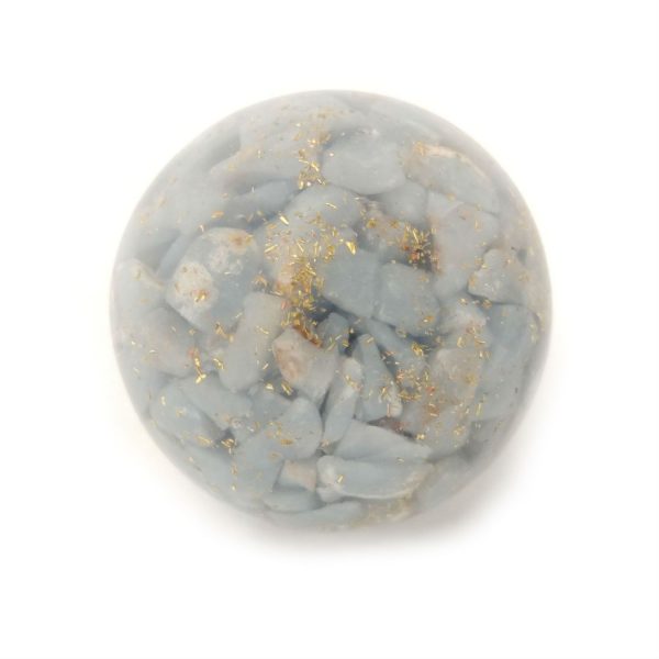 Orgonite baoding balls made with angelite gemstone