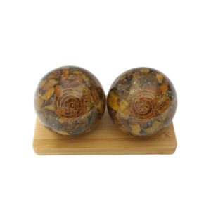 Tiger Eye Orgonite Baoding Balls