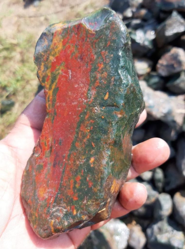 Bloodstone rough gemstone