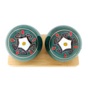 Five element baoding balls on bamboo stand