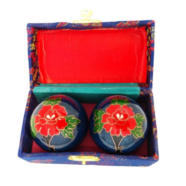 Peony baoding balls in a brocade box