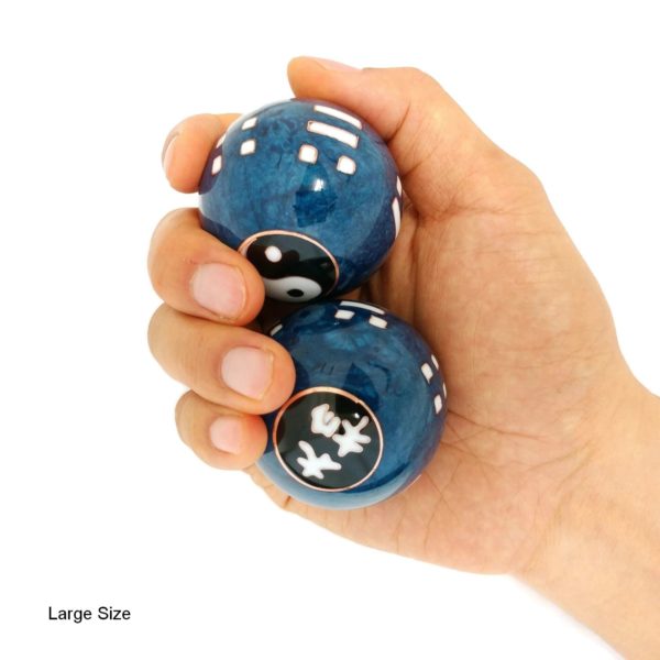 Hand holding large size tai chi baoding balls