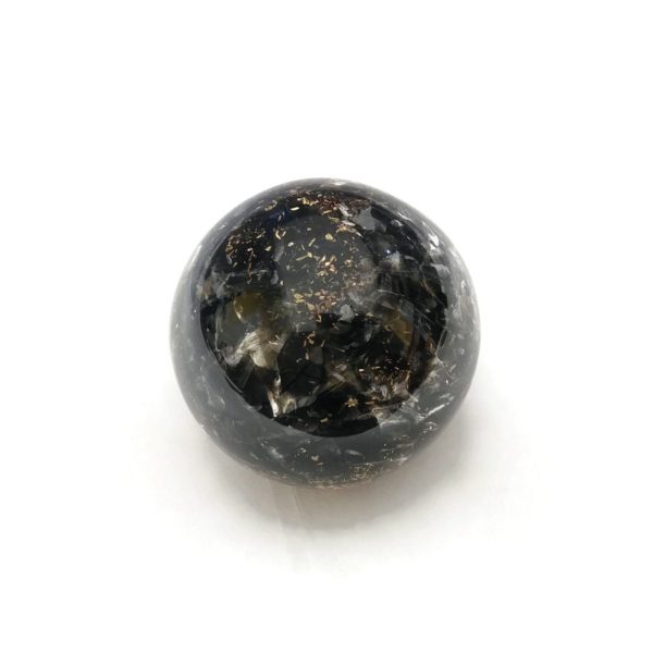 Single black obsidan orgonite ball