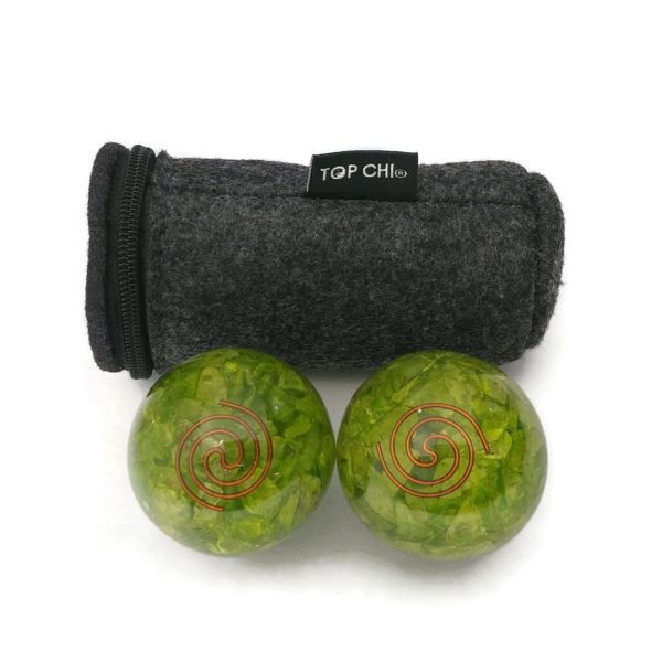 peridot baoding balls with a carry bag