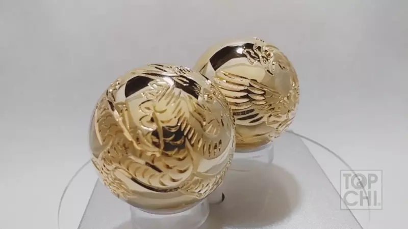 gold dragon and phoenix baoding balls