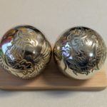 Brass Carved Dragon and Phoenix Baoding Balls